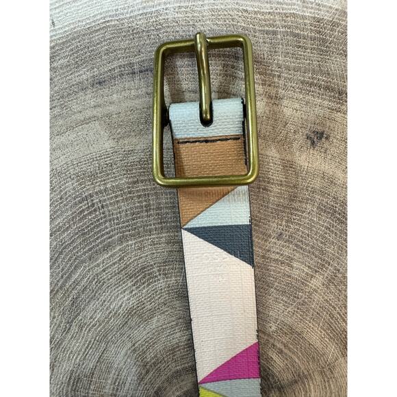 Fossil Women's Colorblock Leather Belt - Size Medium - Picture 3 of 12